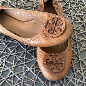Tory Burch Brown Leather Ballet Flats